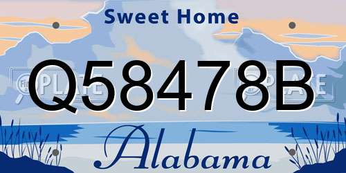 Q58478B Alabama License Plate