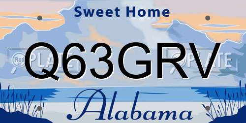Q63GRV Alabama License Plate