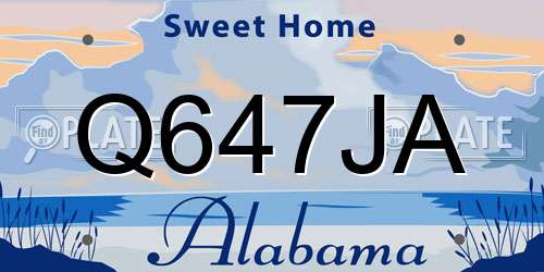 Q647JA Alabama License Plate