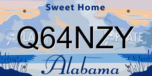 Q64NZY Alabama License Plate