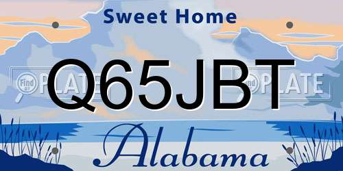 Q65JBT Alabama License Plate
