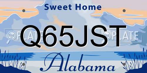 Q65JST Alabama License Plate