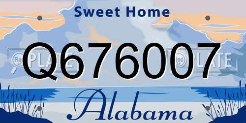 Q676007 Alabama License Plate