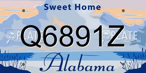 Q6891Z Alabama License Plate