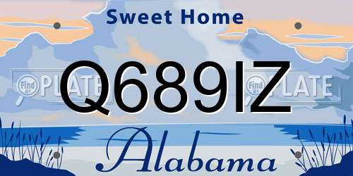 Q689IZ Alabama License Plate