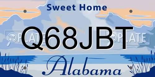 Q68JBT Alabama License Plate