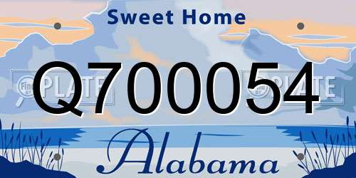 Q700054 Alabama License Plate