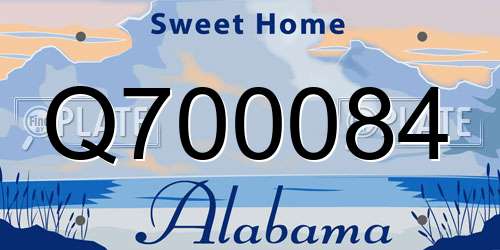 Q700084 Alabama License Plate