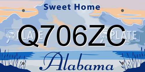 Q706ZC Alabama License Plate