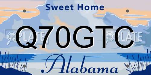 Q70GTC Alabama License Plate