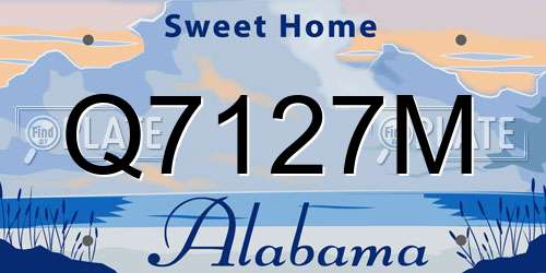 Q7127M Alabama License Plate