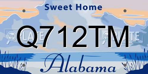 Q712TM Alabama License Plate
