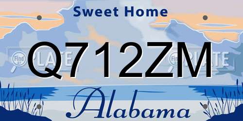 Q712ZM Alabama License Plate
