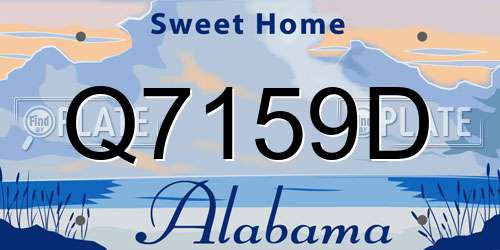 Q7159D Alabama License Plate