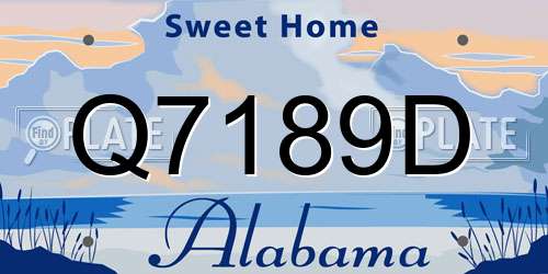 Q7189D Alabama License Plate