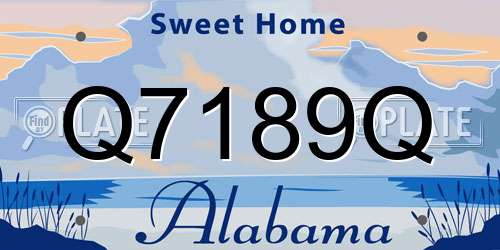 Q7189Q Alabama License Plate
