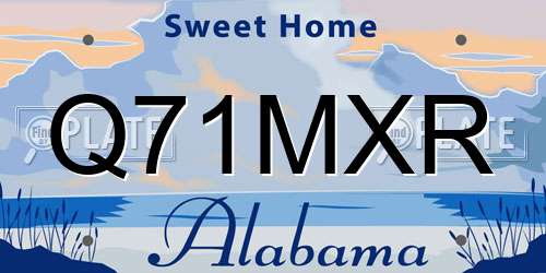 Q71MXR Alabama License Plate