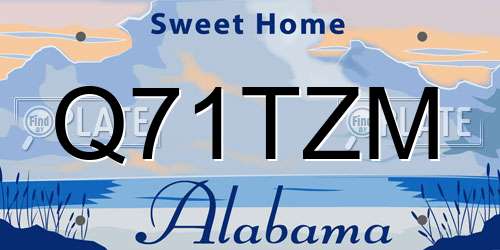 Q71TZM Alabama License Plate