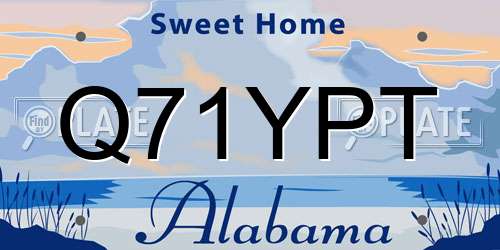 Q71YPT Alabama License Plate