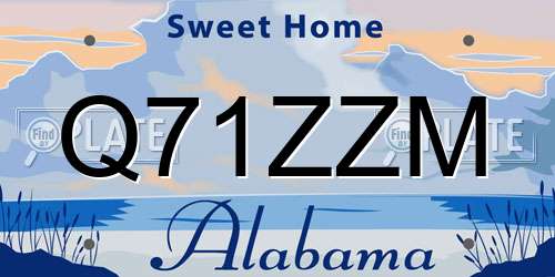 Q71ZZM Alabama License Plate