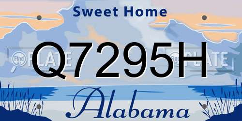 Q7295H Alabama License Plate