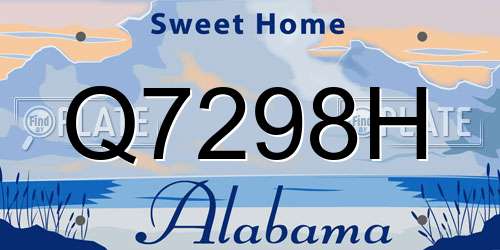 Q7298H Alabama License Plate