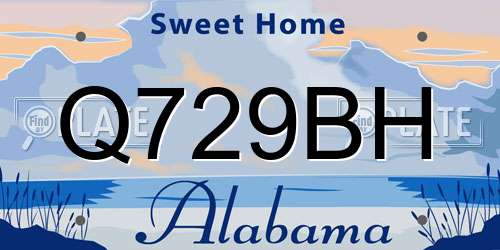 Q729BH Alabama License Plate