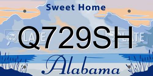 Q729SH Alabama License Plate