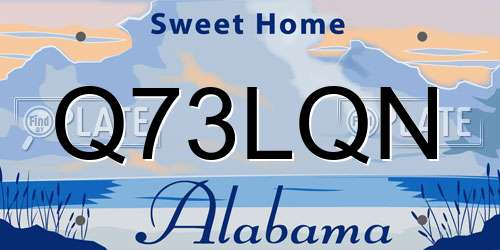 Q73LQN Alabama License Plate