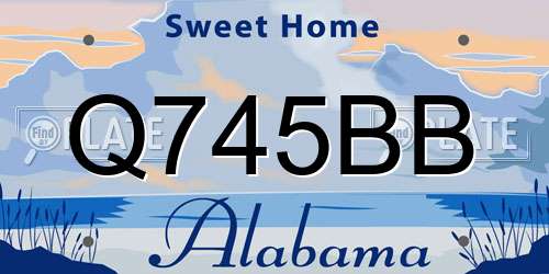 Q745BB Alabama License Plate