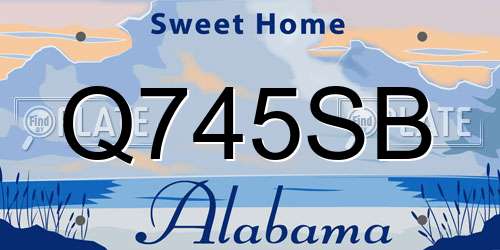 Q745SB Alabama License Plate
