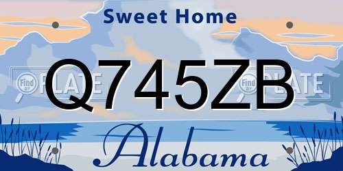 Q745ZB Alabama License Plate