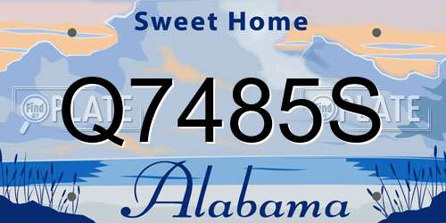 Q7485S Alabama License Plate