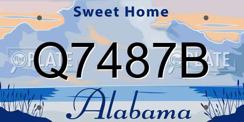 Q7487B Alabama License Plate