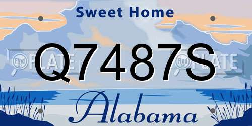 Q7487S Alabama License Plate