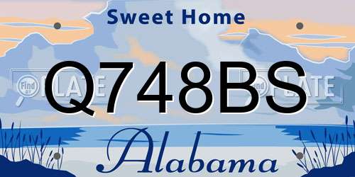 Q748BS Alabama License Plate