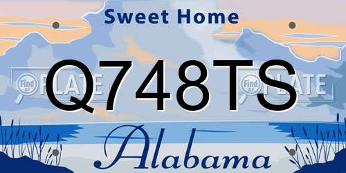 Q748TS Alabama License Plate