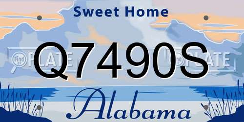 Q7490S Alabama License Plate