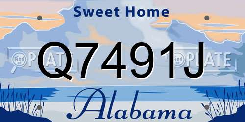 Q7491J Alabama License Plate