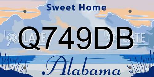 Q749DB Alabama License Plate