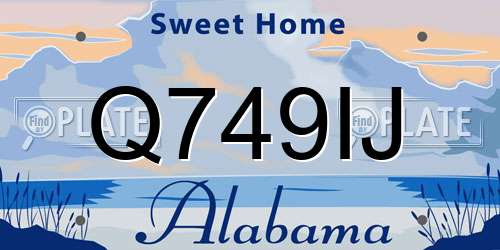 Q749IJ Alabama License Plate