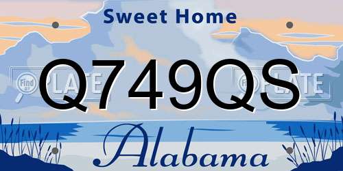 Q749QS Alabama License Plate