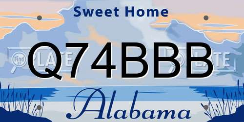 Q74BBB Alabama License Plate