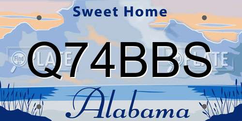 Q74BBS Alabama License Plate