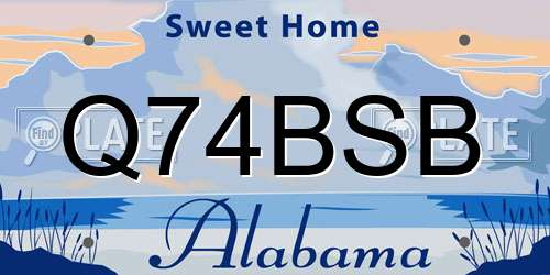 Q74BSB Alabama License Plate