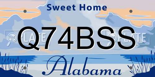Q74BSS Alabama License Plate