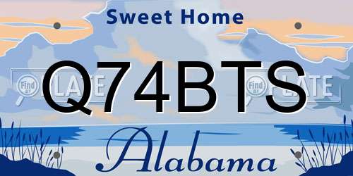 Q74BTS Alabama License Plate