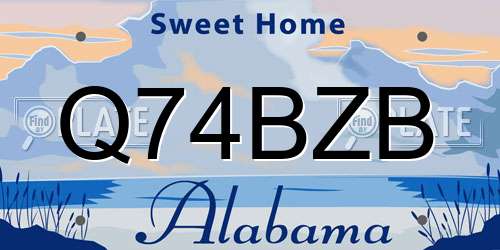 Q74BZB Alabama License Plate