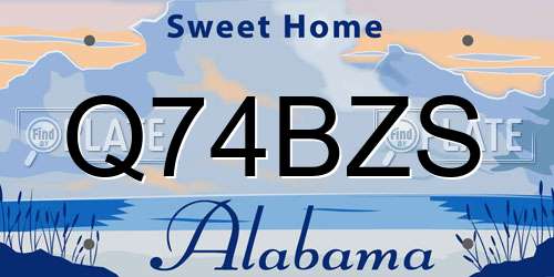 Q74BZS Alabama License Plate