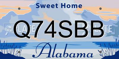 Q74SBB Alabama License Plate